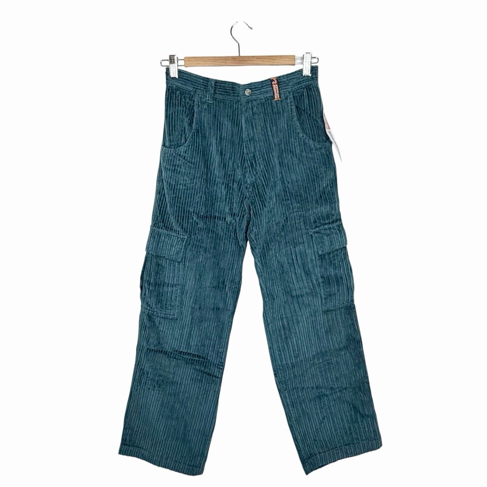 OP Ocean Pacific Vintage Corduroy Cargo Pants Womens L Y2K 90s Wide Wale Grunge
